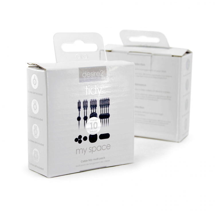 Desire2 Kabelklips Tidy 10pack Svart 4x1 kabel, 2x2 kabler, 2x3 kabler, 2x4 kabler Desire2 Kabelklips Tidy 10pack Svart 4x1 kabel, 2x2 kabler, 2x3 kabler, 2x4 kabler