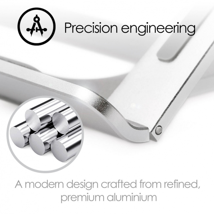 Desire2 Laptopställ Supreme Lite Portable 6 ulike høyder Sølv