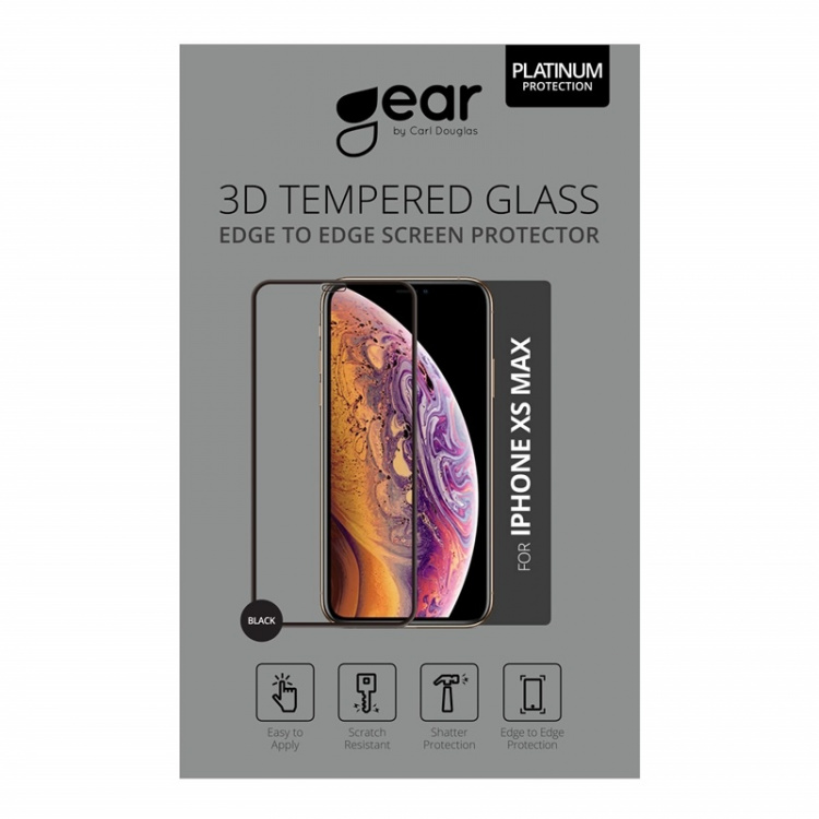 Gear Herdet Glass 3D Gum Full Cover Svart iPhoneXs Max/11 Pro Max inkl. monteringsramme Gear Herdet Glass 3D Gum Full Cover Svart iPhoneXs Max/11 Pro Max inkl. monteringsramme