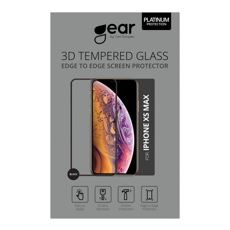 Gear Herdet Glass 3D Gum Full Cover Svart iPhoneXs Max/11 Pro Max inkl. monteringsramme Gear Herdet Glass 3D Gum Full Cover Svart iPhoneXs Max/11 Pro Max inkl. monteringsramme