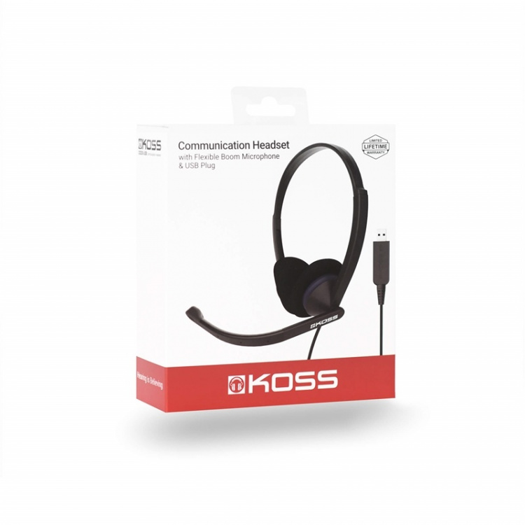 KOSS Headset CS200-USB On-Ear Mic Svart KOSS Headset CS200-USB On-Ear Mic Svart