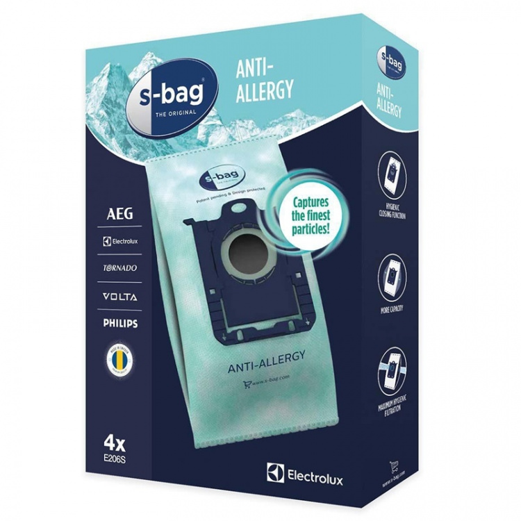 Electrolux E206S s-bag® anti-allergi støvsugerpose - 4 stk Electrolux E206S s-bag® anti-allergi støvsugerpose - 4 stk