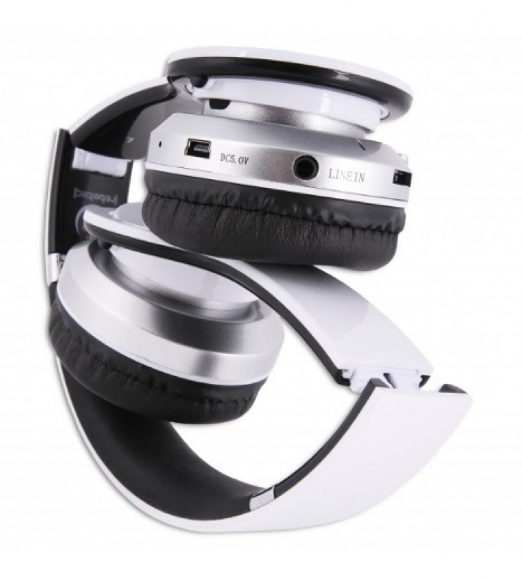 Rebeltec Crystal, trådløse hodetelefoner med Bluetooth, hvit