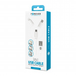 Forever USB- 3-i-1-kabel, nylon, microUSB, USB for iPhone og USB type-C