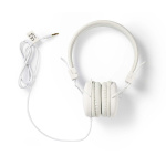 Nedis On-Ear hodetelefoner med kabel | 3.5 mm | Kabellengde: 1.20 m | Hvit