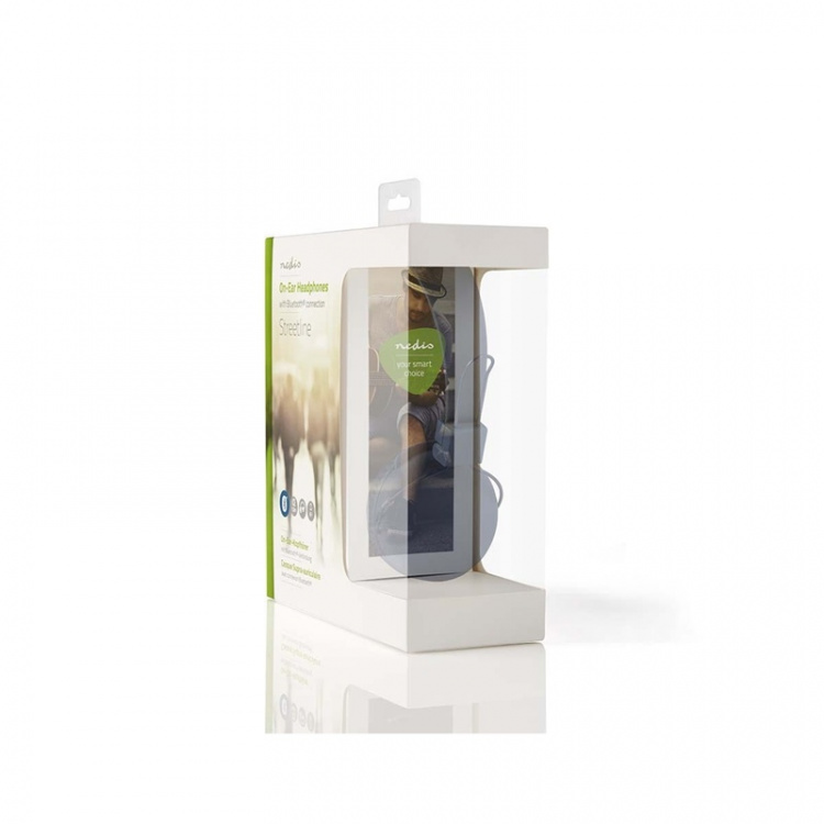 Nedis Trådløse On-Ear hodetelefoner | Maksimal batteritid: 15 timer | Innebygd mikrofon | Trykk kontroll | Stemmestyring | Volumkontroll | Sort