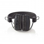 Nedis Trådløse On-Ear hodetelefoner | Maksimal batteritid: 15 timer | Innebygd mikrofon | Trykk kontroll | Stemmestyring | Volumkontroll | Sort