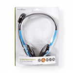 Nedis PC-hodesett | On-Ear | Stereo | 2x 3.5 mm | Fold-Away Mikrofon | Blå Nedis PC-hodesett | On-Ear | Stereo | 2x 3.5 mm | Fold-Away Mikrofon | Blå