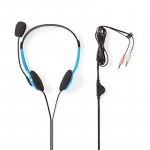 Nedis PC-hodesett | On-Ear | Stereo | 2x 3.5 mm | Fold-Away Mikrofon | Blå Nedis PC-hodesett | On-Ear | Stereo | 2x 3.5 mm | Fold-Away Mikrofon | Blå