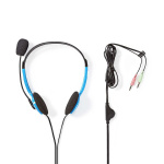 Nedis PC-hodesett | On-Ear | Stereo | 2x 3.5 mm | Fold-Away Mikrofon | Blå Nedis PC-hodesett | On-Ear | Stereo | 2x 3.5 mm | Fold-Away Mikrofon | Blå