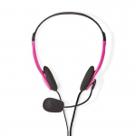 Nedis PC-hodesett | On-Ear | Stereo | 2x 3.5 mm | Fold-Away Mikrofon | Rosa