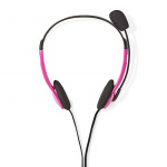 Nedis PC-hodesett | On-Ear | Stereo | 2x 3.5 mm | Fold-Away Mikrofon | Rosa