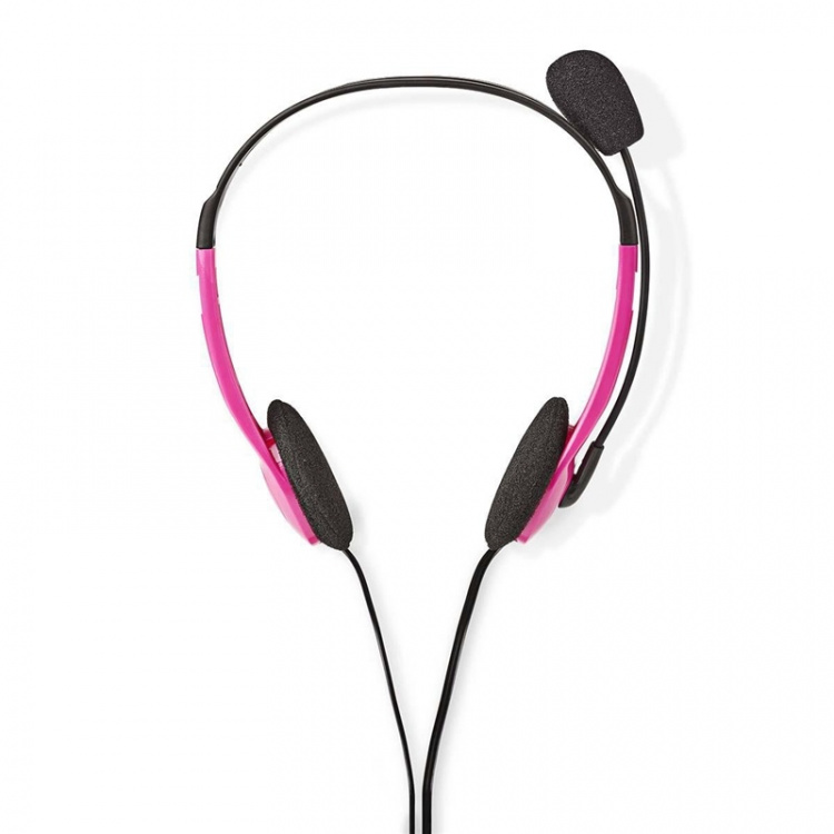 Nedis PC-hodesett | On-Ear | Stereo | 2x 3.5 mm | Fold-Away Mikrofon | Rosa