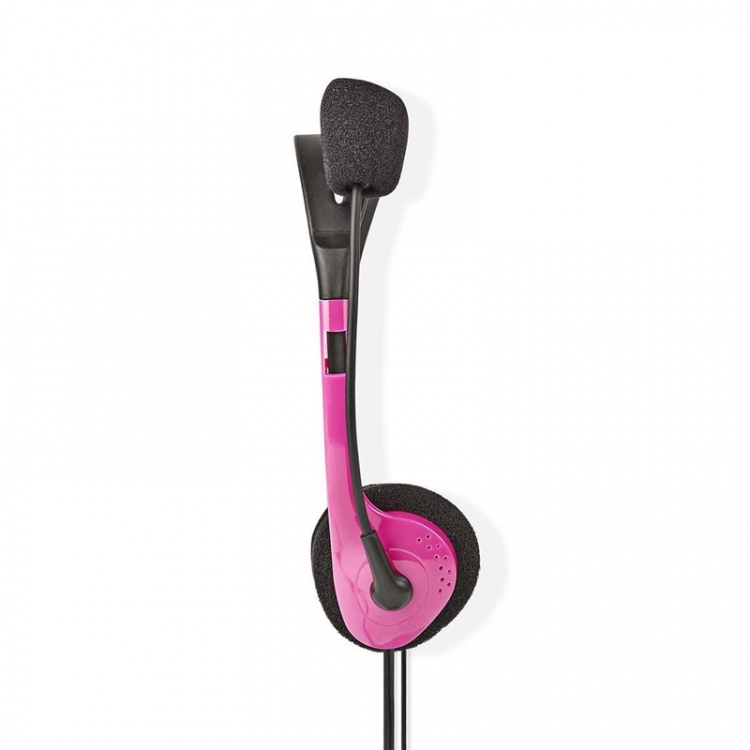 Nedis PC-hodesett | On-Ear | Stereo | 2x 3.5 mm | Fold-Away Mikrofon | Rosa