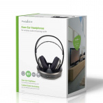 Nedis Trådløs TV hodetelefoner | RF, frequency 868 Mhz | Over-Ear | Batteri 1 driftstid standard bruk: 660 min | 100 m | Digital lyd | Ladestasjon | Sort / Sølv