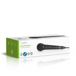Nedis Wired mikrofon | Kardioid | Avtakbar kabel | 5.00 m | 80 Hz - 13 kHz | 600 Ohm | -72 dB | Av/på-bryter | Reiseveske inkludert | ABS / Aluminium | Sort