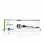 Nedis Wired mikrofon | Kardioid | Avtakbar kabel | 5.00 m | 80 Hz - 13 kHz | 600 Ohm | -72 dB | Av/på-bryter | Metall | Sølv