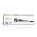 Nedis Wired mikrofon | Kardioid | Avtakbar kabel | 5.00 m | 80 Hz - 13 kHz | 600 Ohm | -72 dB | Av/på-bryter | Metall | Sølv