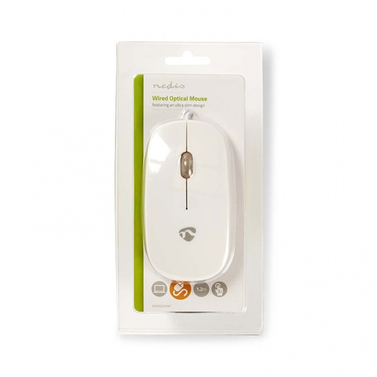 Nedis Mus | Wired | 1000 dpi | Antall knapper: 3 | Both Handed Nedis Mus | Wired | 1000 dpi | Antall knapper: 3 | Both Handed