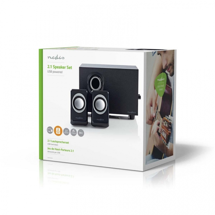 Nedis PC-høyttaler | 2.1 | 33 W | 3.5 mm Han | USB-Strøm | Volumkontroll