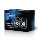Nedis Gaming Speaker | Høyttalerkanaler: 2.0 | USB-Strøm | 3.5 mm Han | 30 W | RGB | Volumkontroll