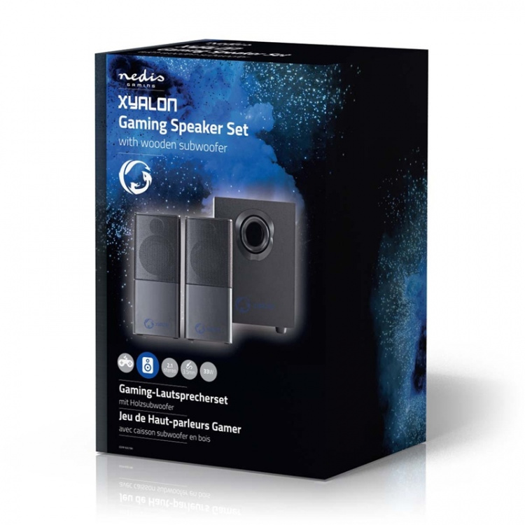 Nedis Gaming Speaker | Høyttalerkanaler: 2.1 | USB-Strøm | 3.5 mm Han | 30 W | Uten Lighting | Volumkontroll