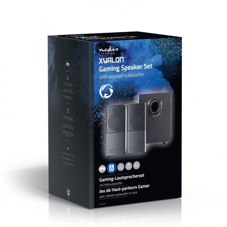 Nedis Gaming Speaker | Høyttalerkanaler: 2.1 | USB-Strøm | 3.5 mm Han | 30 W | Uten Lighting | Volumkontroll