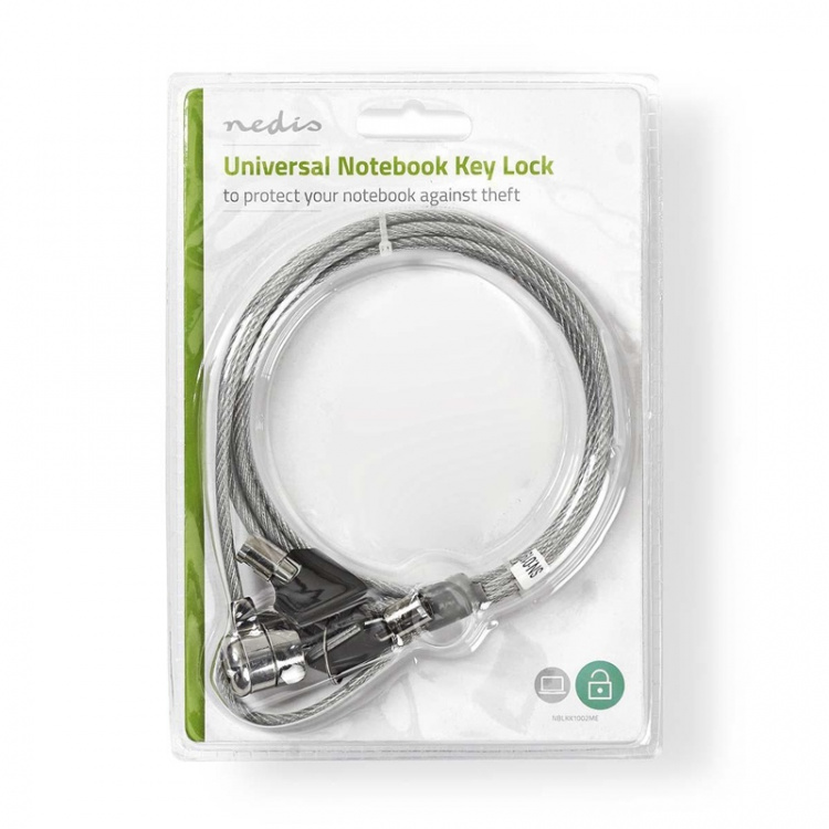 Nedis Notebook Lock | Lås type: Key | 1.80 m | Metall