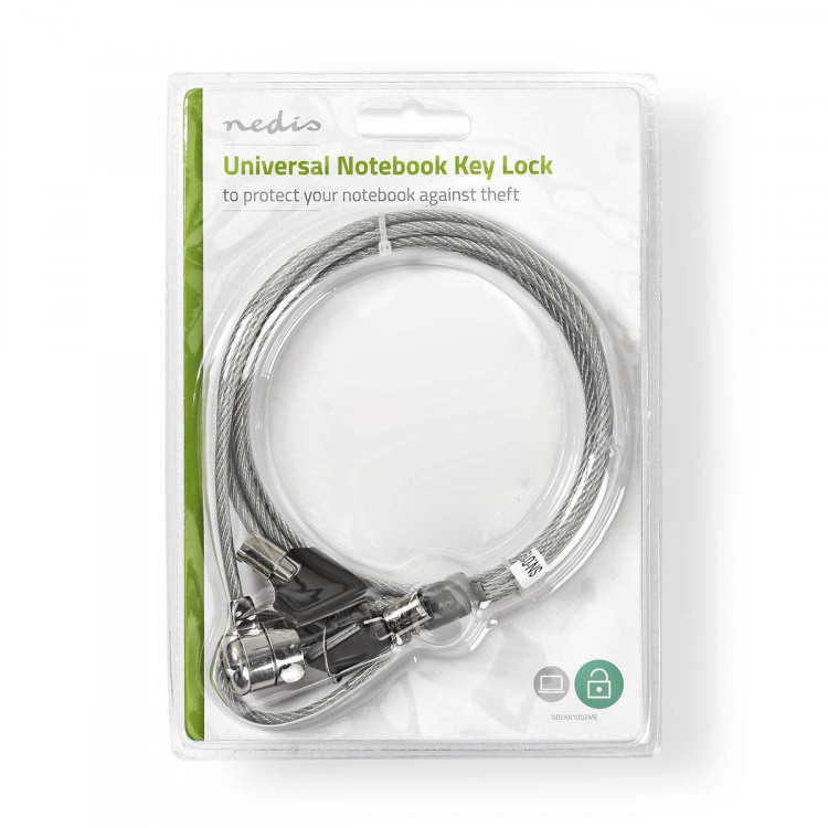 Nedis Notebook Lock | Lås type: Key | 1.80 m | Metall