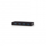 Nedis USB-hub | USB-A Male | 4x USB A Female | 4-Port port(s) | USB 3.2 Gen 1 | Nettstrøm drevet / USB-Strøm | 4x USB
