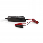 Nedis Lead-Acid batterilader | 6 / 12 / 12.8 V DC | 3.8 A | Trickle lader | Euro / Type C (CEE 7/16) | Batteriklemmer | Energitype for batteri: AGM / Bly Syre / Gel / SLA / VRLA | Sort