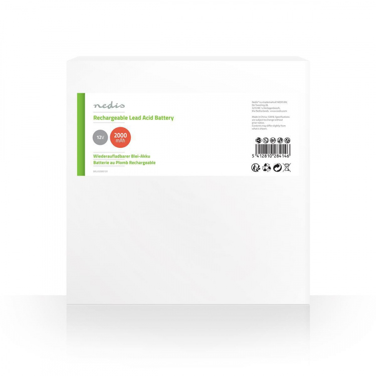 Nedis Oppladbart blybatteri | Lead-Acid | Oppladningsbar | 12 V | 2000 mAh