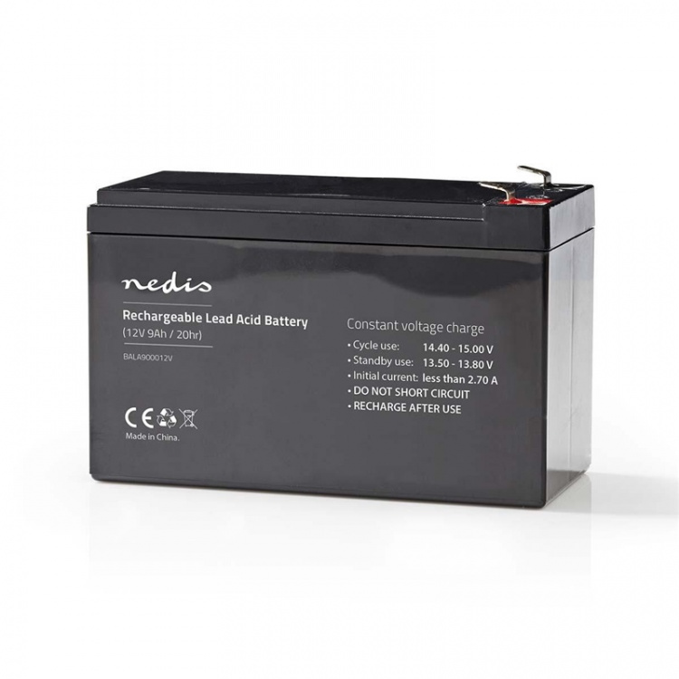 Nedis Oppladbart blybatteri | Lead-Acid | Oppladningsbar | 12 V | 9000 mAh