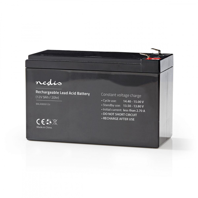 Nedis Oppladbart blybatteri | Lead-Acid | Oppladningsbar | 12 V | 9000 mAh
