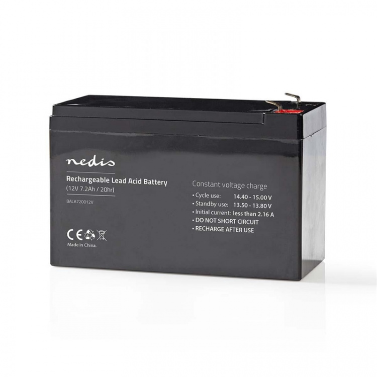 Nedis Oppladbart blybatteri | Lead-Acid | Oppladningsbar | 12 V | 7200 mAh