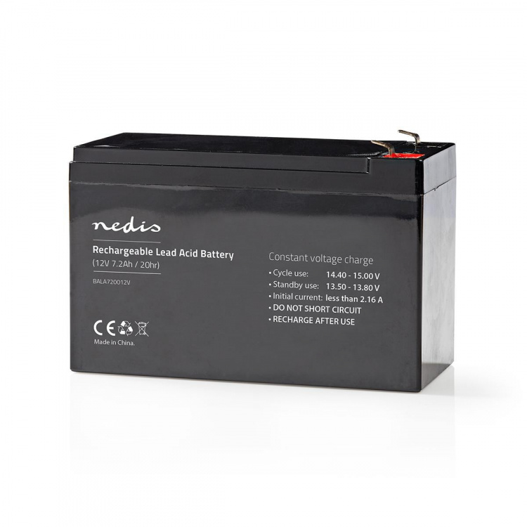 Nedis Oppladbart blybatteri | Lead-Acid | Oppladningsbar | 12 V | 7200 mAh