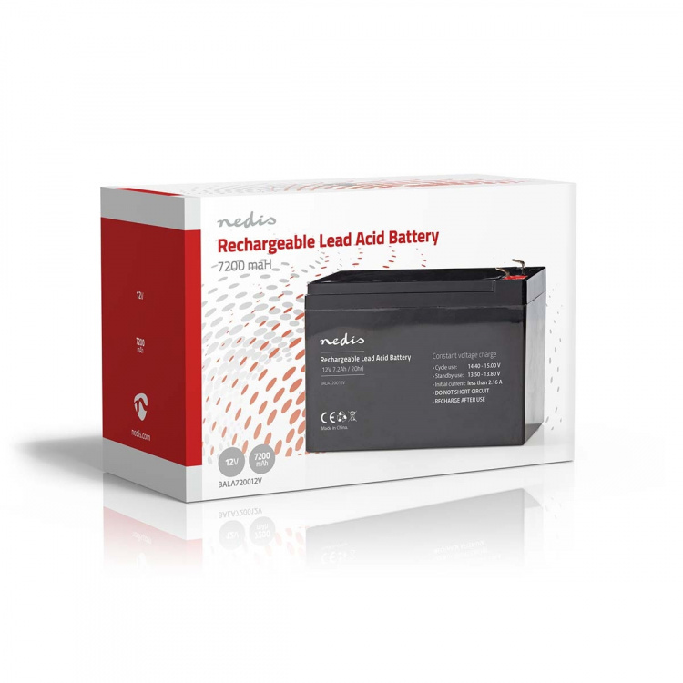 Nedis Oppladbart blybatteri | Lead-Acid | Oppladningsbar | 12 V | 7200 mAh