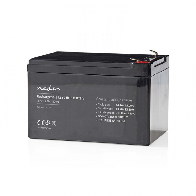 Nedis Oppladbart blybatteri | Lead-Acid | Oppladningsbar | 12 V | 12000 mAh