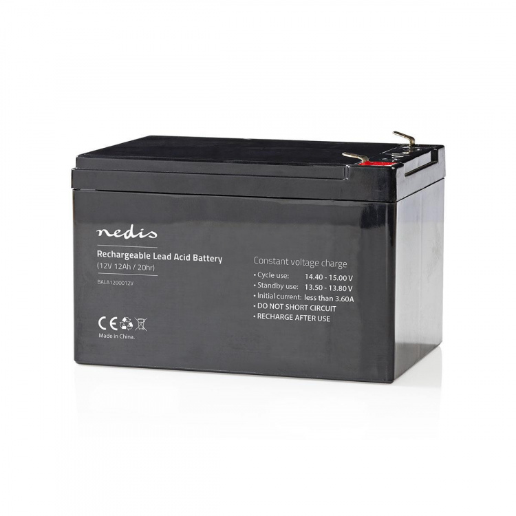 Nedis Oppladbart blybatteri | Lead-Acid | Oppladningsbar | 12 V | 12000 mAh