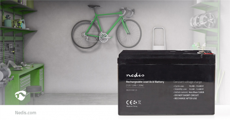 Nedis Oppladbart blybatteri | Lead-Acid | Oppladningsbar | 12 V | 12000 mAh