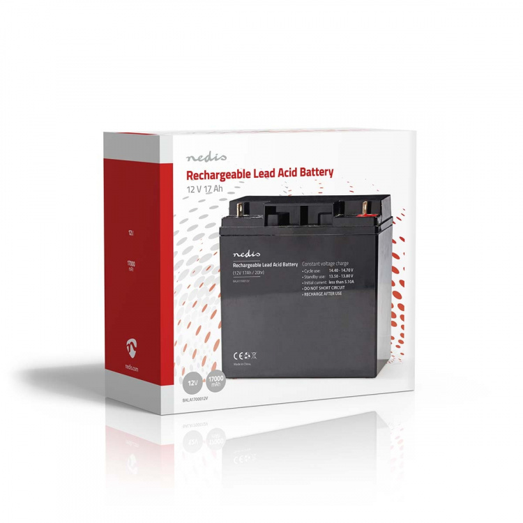Nedis Oppladbart blybatteri | Lead-Acid | Oppladningsbar | 12 V | 17000 mAh Nedis Oppladbart blybatteri | Lead-Acid | Oppladningsbar | 12 V | 17000 mAh