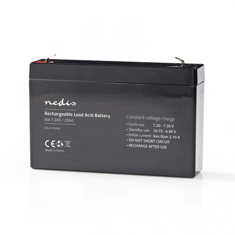 Nedis Oppladbart blybatteri | Lead-Acid | Oppladningsbar | 6 V | 7200 mAh