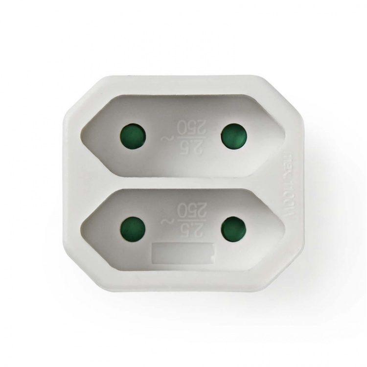 Nedis Strøm Socket Splitter | Type F (CEE 7/7) | 250 V AC 50 Hz | Fransk / Type C (CEE 7/16) | 250 V AC 50/60 Hz | 2.5 A | 1100 W | Hvit