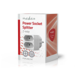 Nedis Strøm Socket Splitter | Type F (CEE 7/7) | 250 V AC 50 Hz | Fransk / Type C (CEE 7/16) | 250 V AC 50/60 Hz | 2.5 A | 1100 W | Hvit