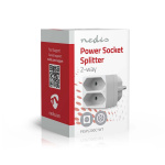 Nedis Strøm Socket Splitter | Type F (CEE 7/7) | 250 V AC 50 Hz | Fransk / Type C (CEE 7/16) | 250 V AC 50/60 Hz | 2.5 A | 1100 W | Hvit