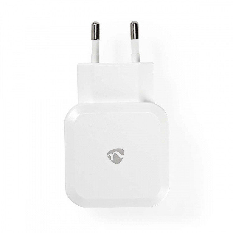 Nedis vegg lader | 24 W | Hurtigladefunksjon | 2x 2.4 A A | Antall utganger: 2 | 2x USB-A | Ingen Kabel Inkludert | Single Voltage Output | Hvit