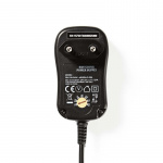 Nedis Universal AC strømadapter | 12 W | 3 - 12 V DC | 1.80 m | 2.0 A | 6 plug(s) | Sort