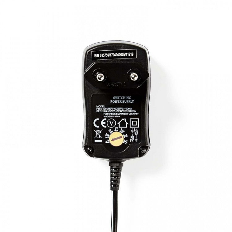 Nedis Universal AC strømadapter | 7.20 W | 3 - 12 V DC | 1.80 m | 1.0 A A | 6 plug(s) | Sort Nedis Universal AC strømadapter | 7.20 W | 3 - 12 V DC | 1.80 m | 1.0 A A | 6 plug(s) | Sort