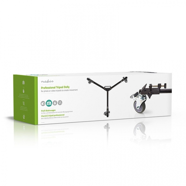 Nedis tripod Dolly | Maksimal lastekapasitet: 20.0 kg | Tripod diameter område: 29.0 mm | Reiseveske inkludert | Benlås | Aluminium | Sort