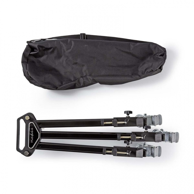 Nedis tripod Dolly | Maksimal lastekapasitet: 20.0 kg | Tripod diameter område: 29.0 mm | Reiseveske inkludert | Benlås | Aluminium | Sort